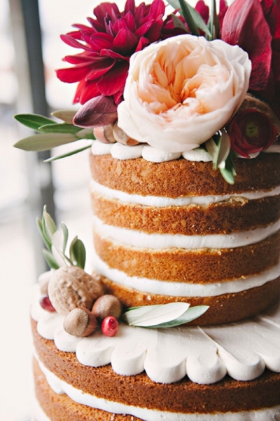 свадебный торт в стиле naked cake